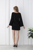 Womens Viscose Bow Detail Mini Dress