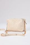 Braided Pu Leather Crossbody Camera Bag - Cream