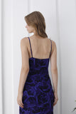 Women’s Abstract Rose Print Maxi Dress - Dark Navy