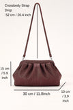 Textured Pu Leather Pouch Bag With Detachable Crossbody Strap - Burgundy