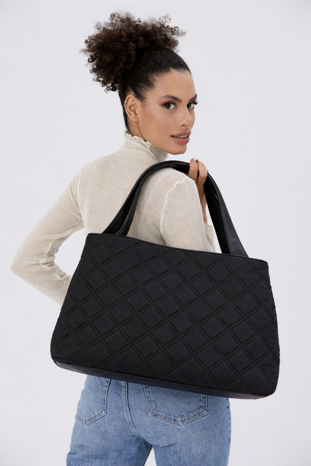 Quilted Weekend Bag - Black