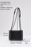 Chain Braided Croc Shoulder & Crossbody Bag - Black