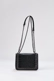 Chain Braided Croc Shoulder & Crossbody Bag - Black