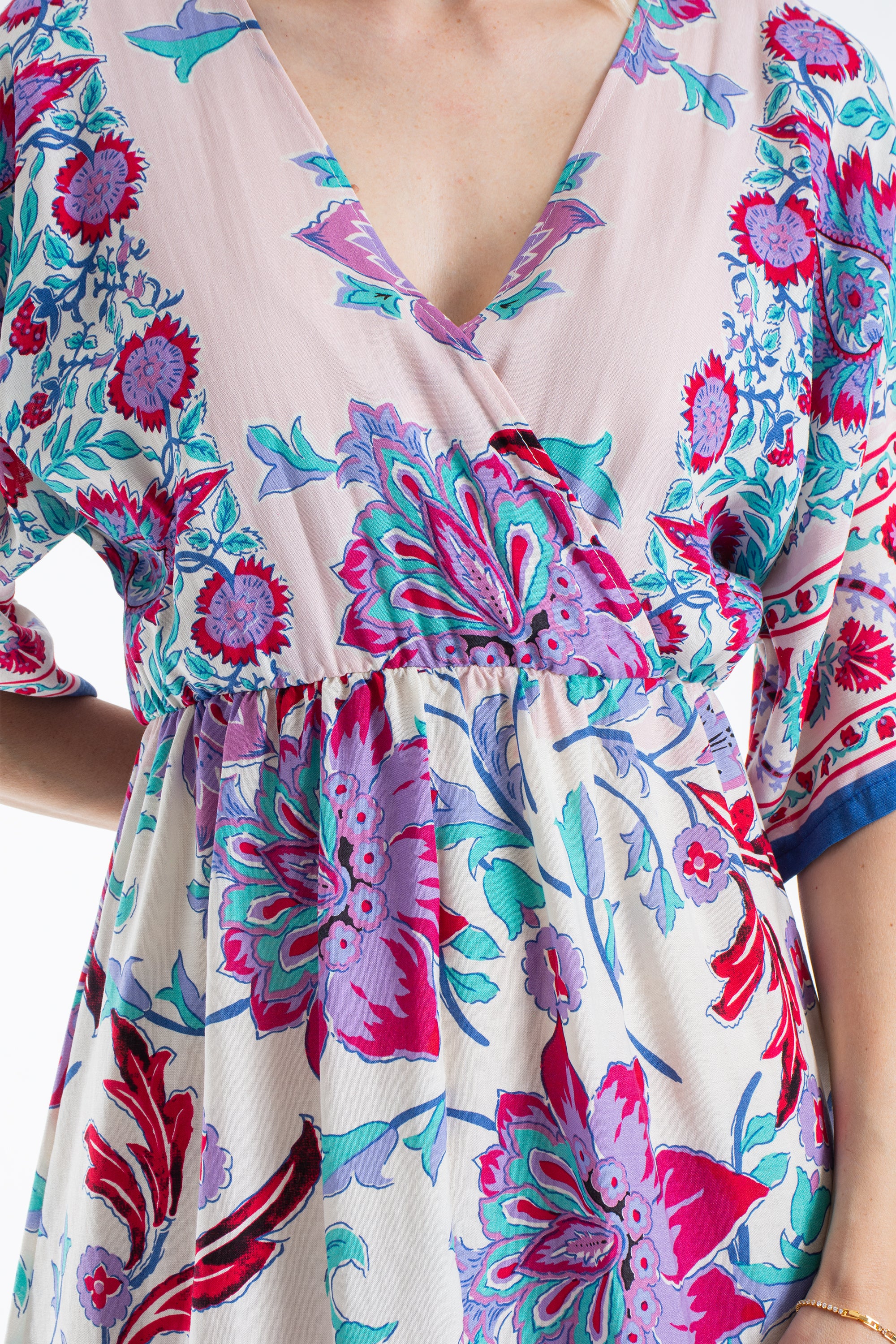 Womens Floral Print Midi Dress