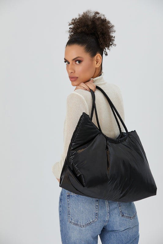 Puffy Tote Bag - Black