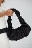 Velvet Croissant Hand Bag - Black