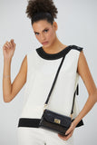 Sac bandoulière croco - Noir
