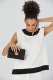 Sac bandoulière croco - Noir