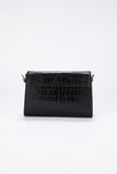 Sac bandoulière croco - Noir