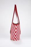 Striped Canvas Tote Bag - Red & White