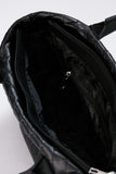 Braided Vegan Leather Tote Bag - Black
