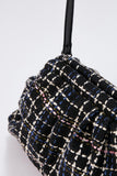 Tweed Pouch Crossbody Bag - Black
