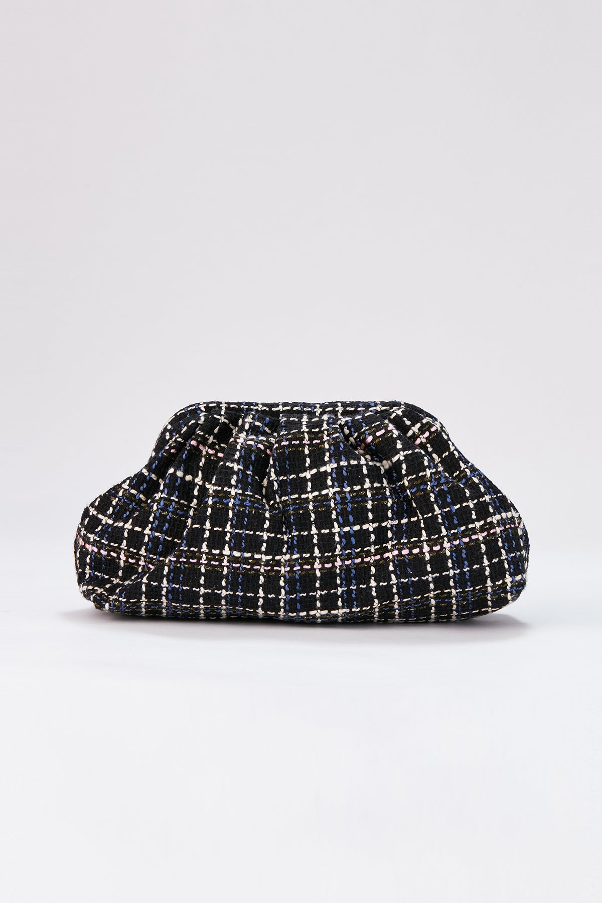 Tweed Pouch Crossbody Bag - Black