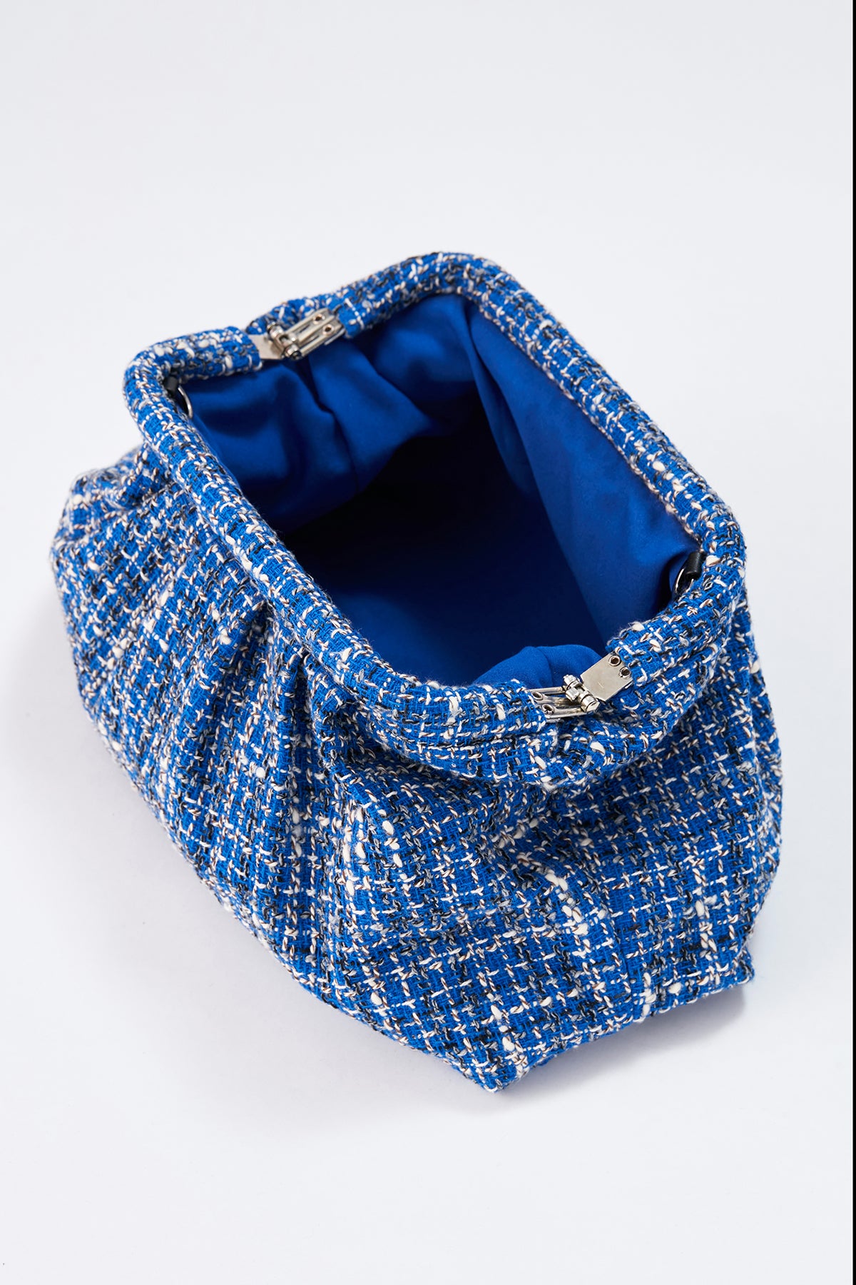 Tweed Pouch Crossbody Bag - Blue