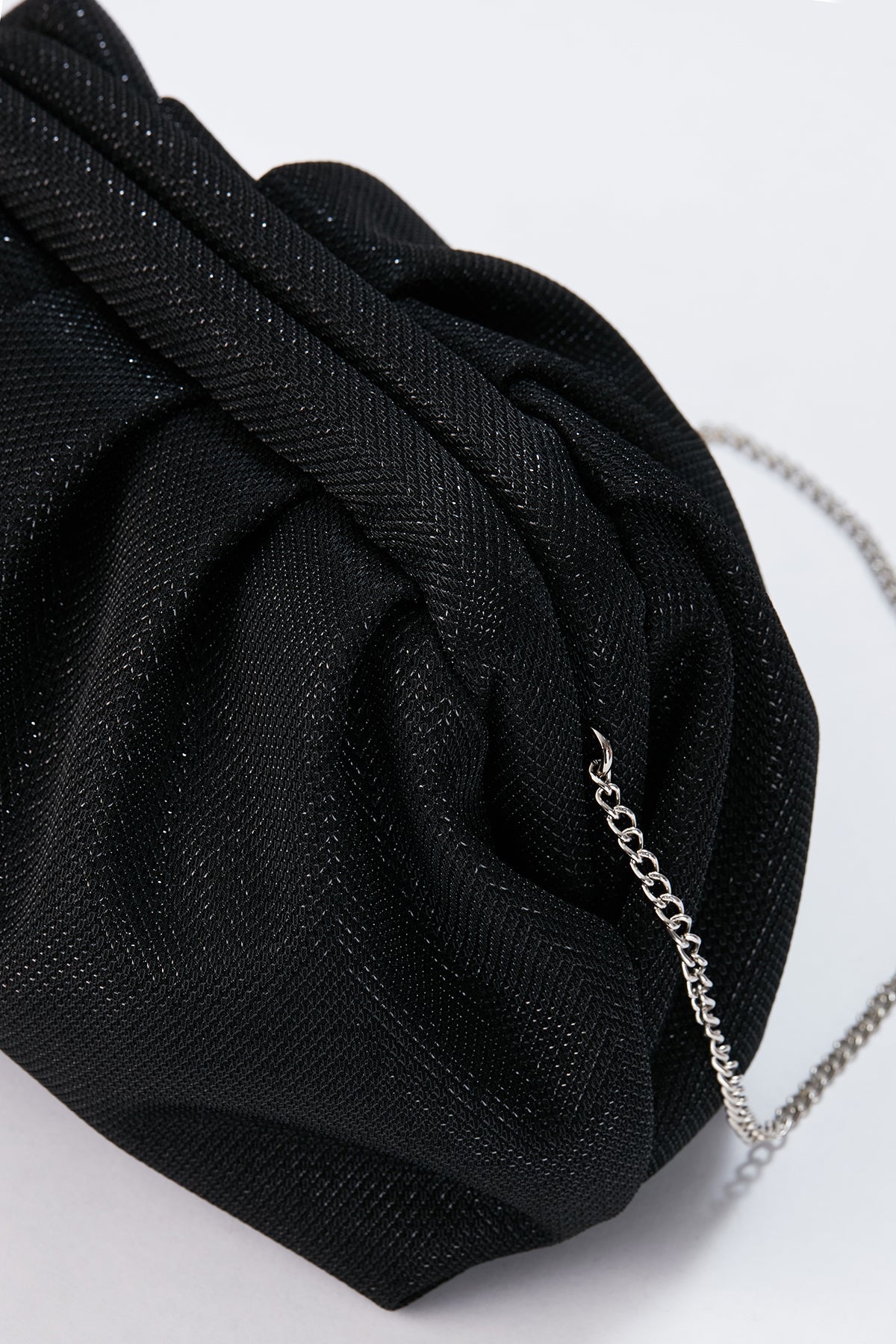 Shimmery Pouch Crossbody Bag - Black