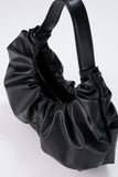 Vegan Leather Shoulder Bag - Black