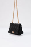 Sac bandoulière en satin matelassé recyclé - Noir