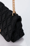 Sac bandoulière en satin matelassé recyclé - Noir