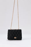 Sac bandoulière en satin matelassé recyclé - Noir