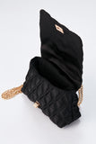 Sac bandoulière en satin matelassé recyclé - Noir