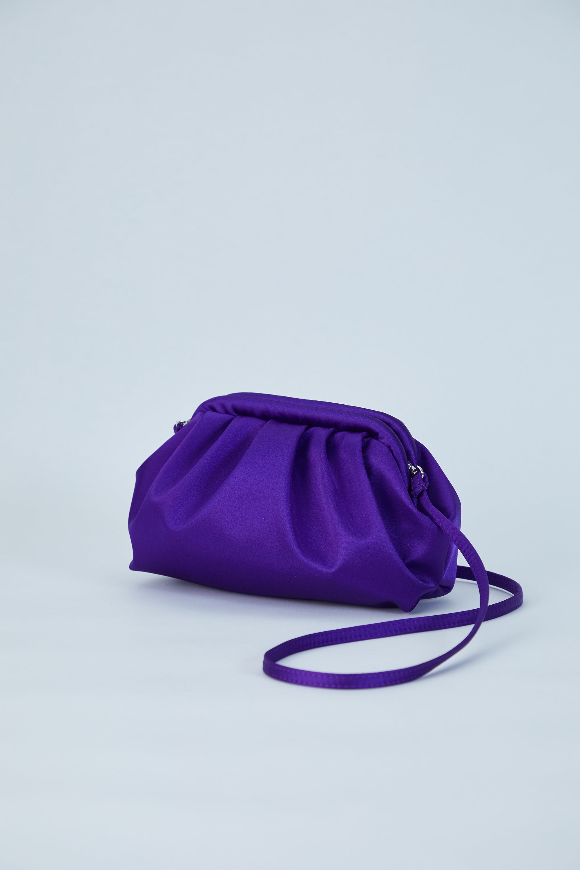 Satin Pouch Bag - Purple