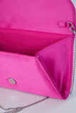 Recycled Satin Clutch Bag - Fuchsia Pink