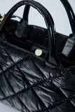 Gesteppte Nylon-Einkaufstasche – Schwarz