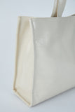 Crinkle Patent Tote Bag - Cream