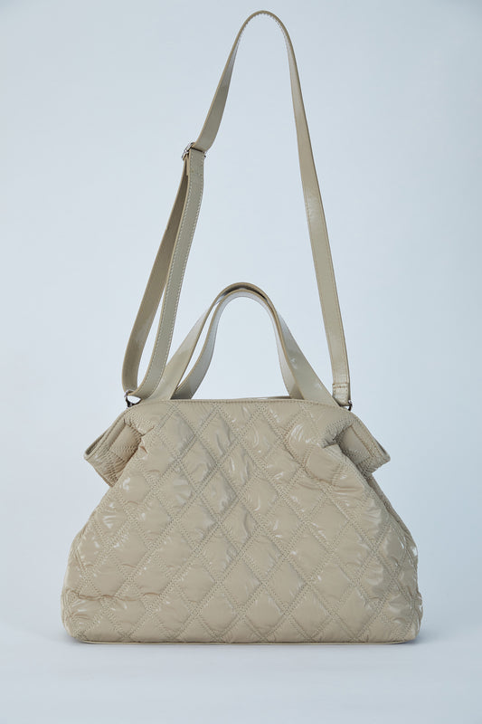 Quilted Shoulder Bag - Cream